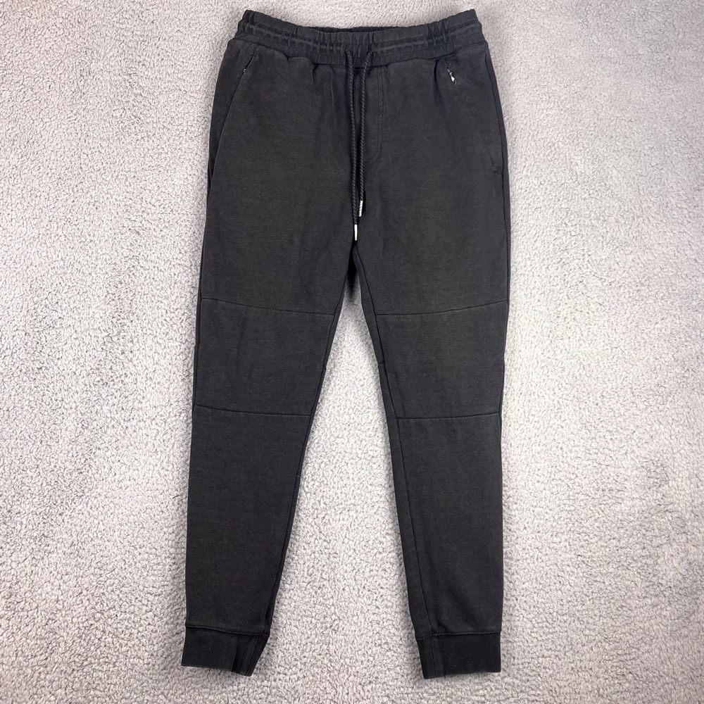 Pacsun Pants Mens S Black Joggers Drawstring Terry Cloth Cotton Blend Athleisure